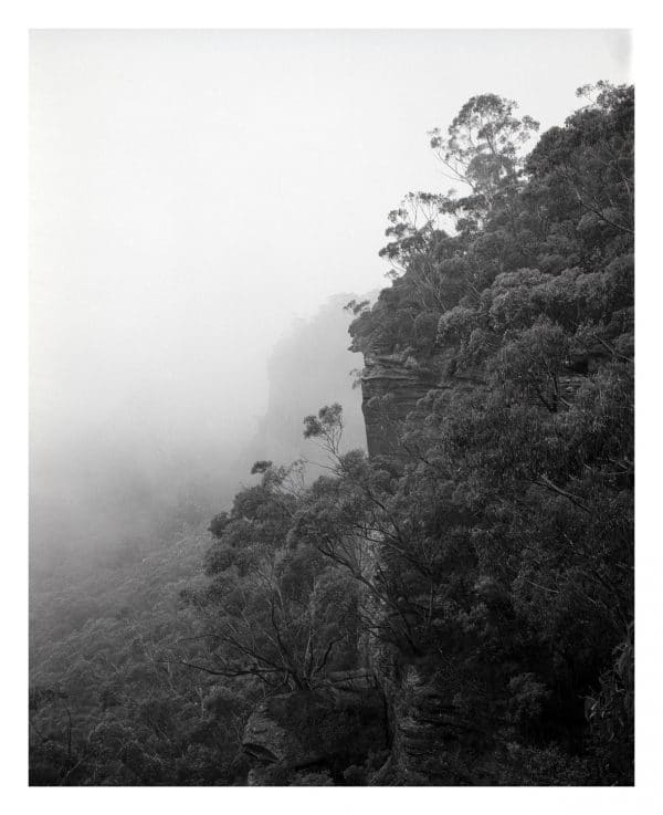 Mist on Sunset Rock, Mount Victoria, Blue Mountains fine art print by Damien Milan.