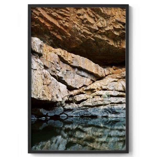 Ormiston Gorge Print photographed on Cinestill 800T print, black victorian ash box frame.