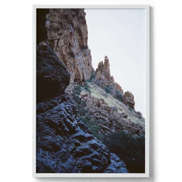Simpsons Gap Print photographed on Cinestill 800T film, white victorian ash box frame.